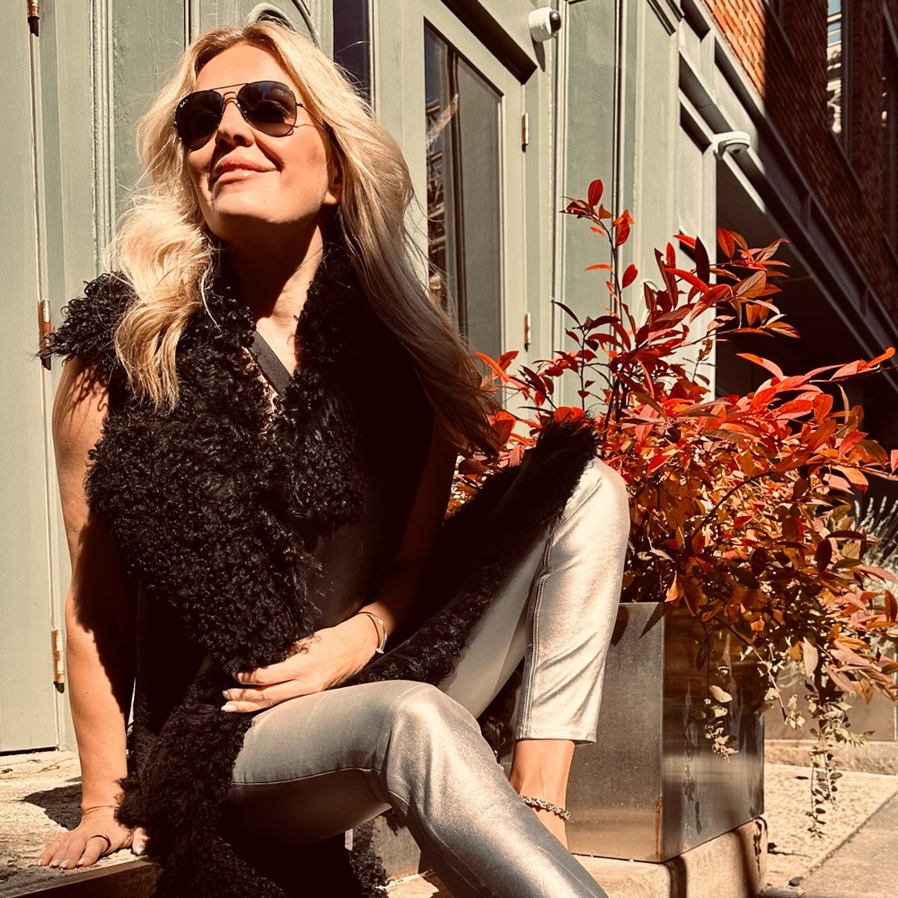 Shearling vest beautiful winter style